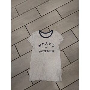 Gap Womens Graphic T Shirt Light Gray What's Up Buttercup Short Sleeve Crew  XS